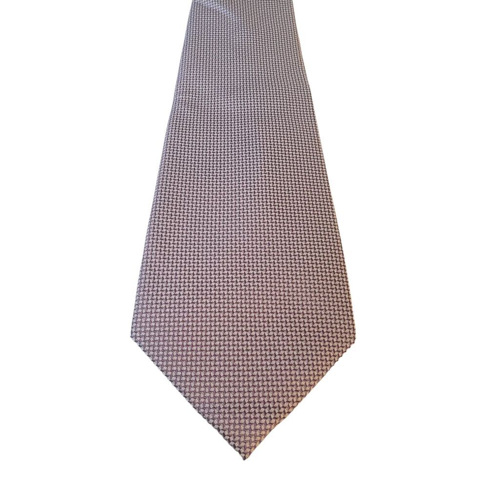 Van Heusen Mens Tie Necktie‎ Luxury Purple White Grenadine Pattern Business Suit